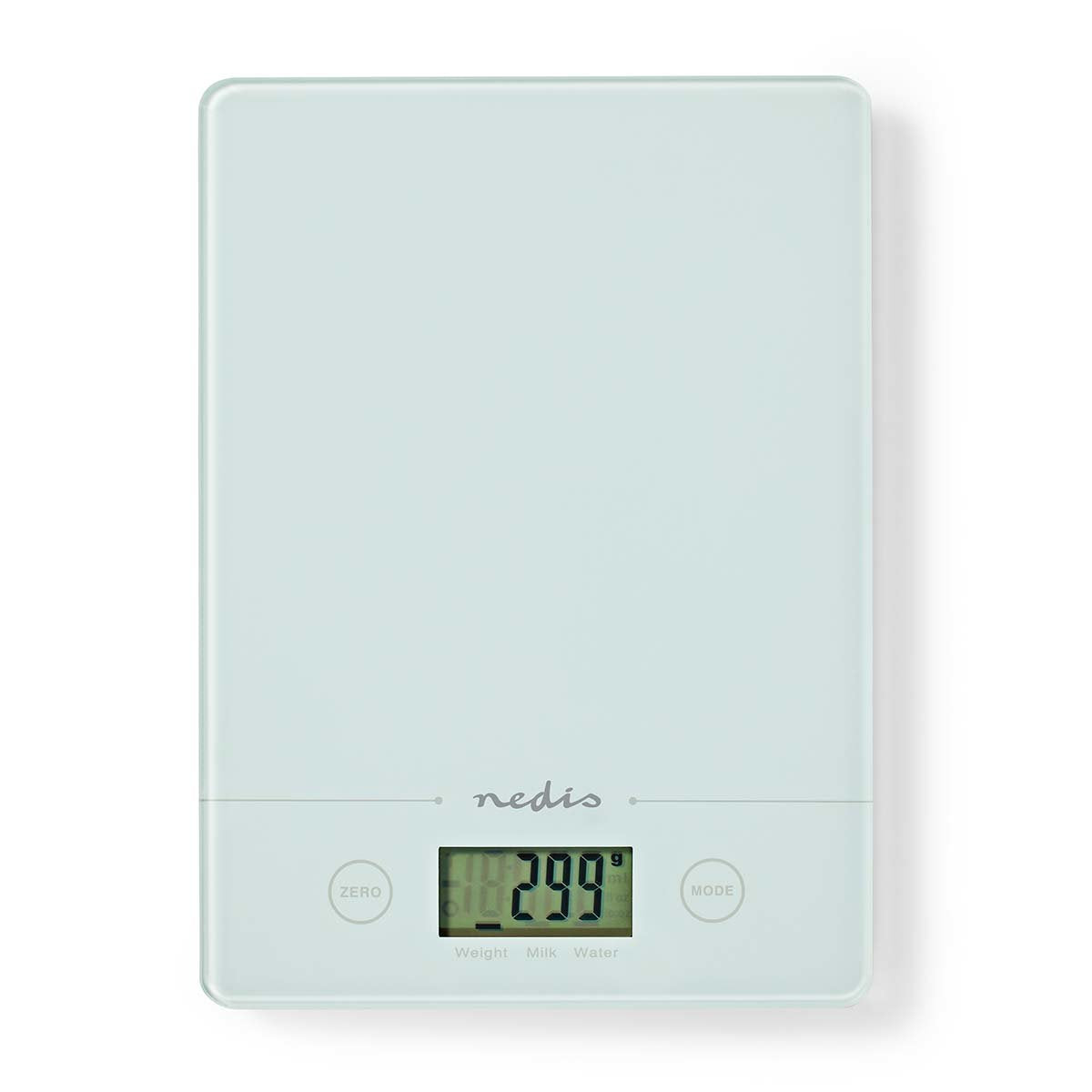 Nedis Bascula De Cocina Digital Cristal 3mm / Plastico Blanco