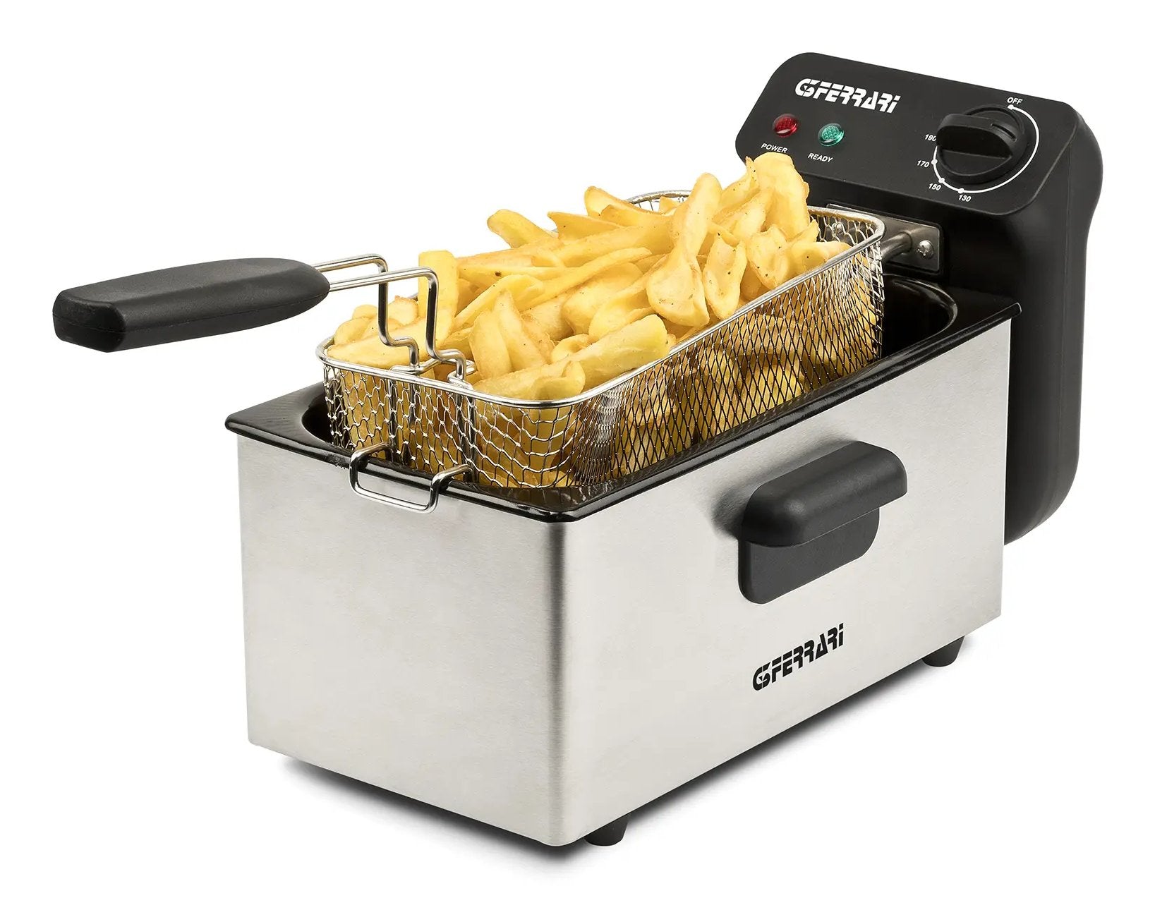 EAN 8055176402976 - G3 Ferrari Pastella Sencillo 3 L Independiente 2000 W Freidora Negro, Acero inoxidable imagen 2