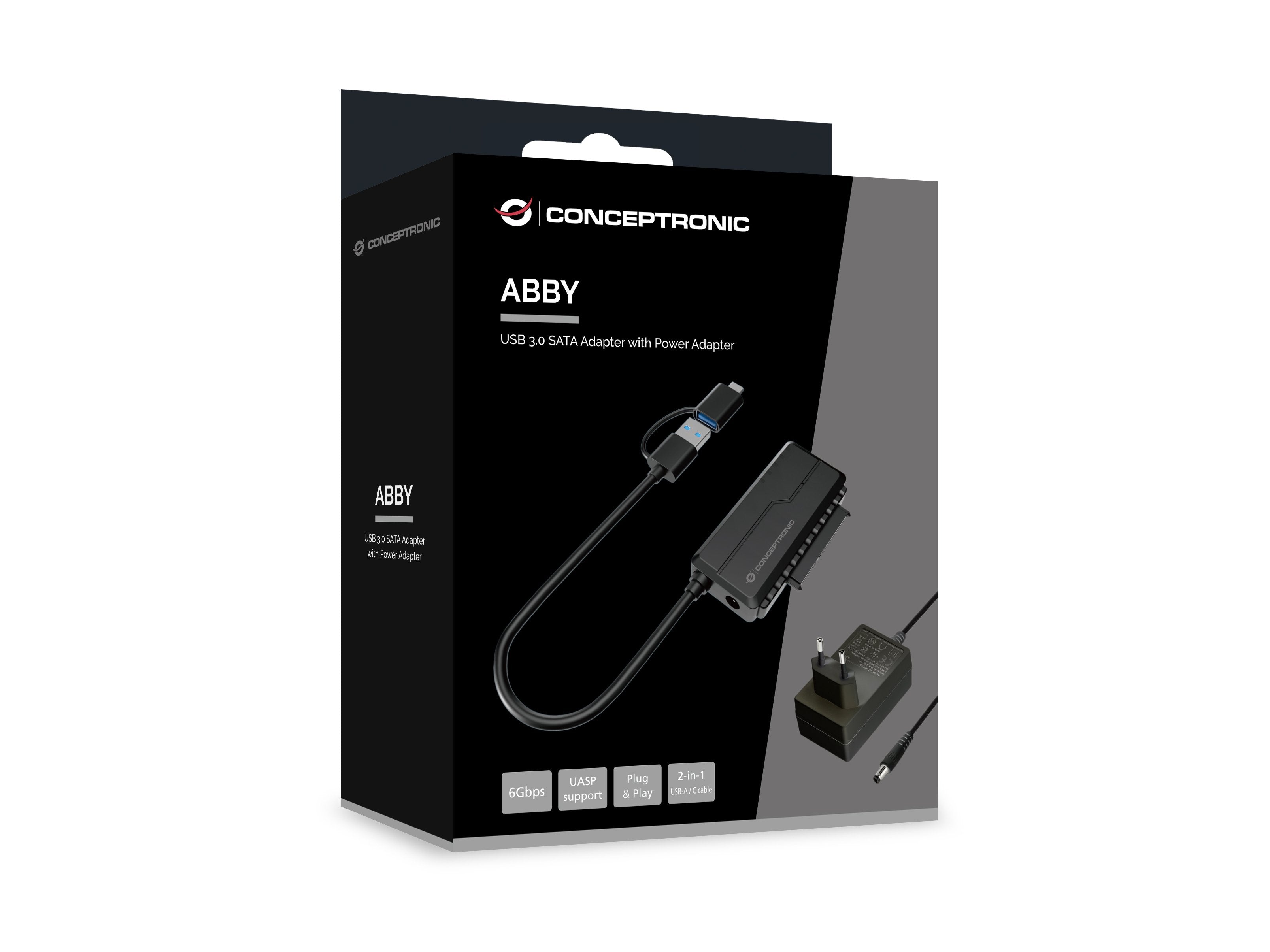 Conceptronic Adaptador Usb-C -> Sata Adaptador 2.5 3.5" Negro