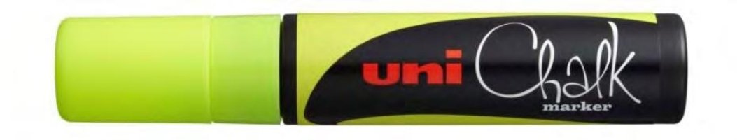 Rotulador De Tiza Líquida Uni Pwe17k Amarillo Fluoro Punta Cincel 15mm Aprox