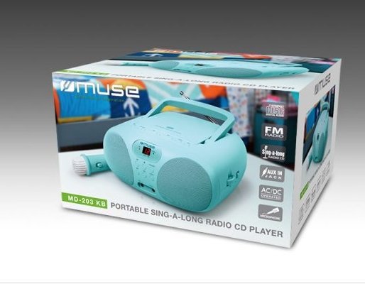Radio Cd Muse Md-203 Kb Portátil Para Cantar, Azul