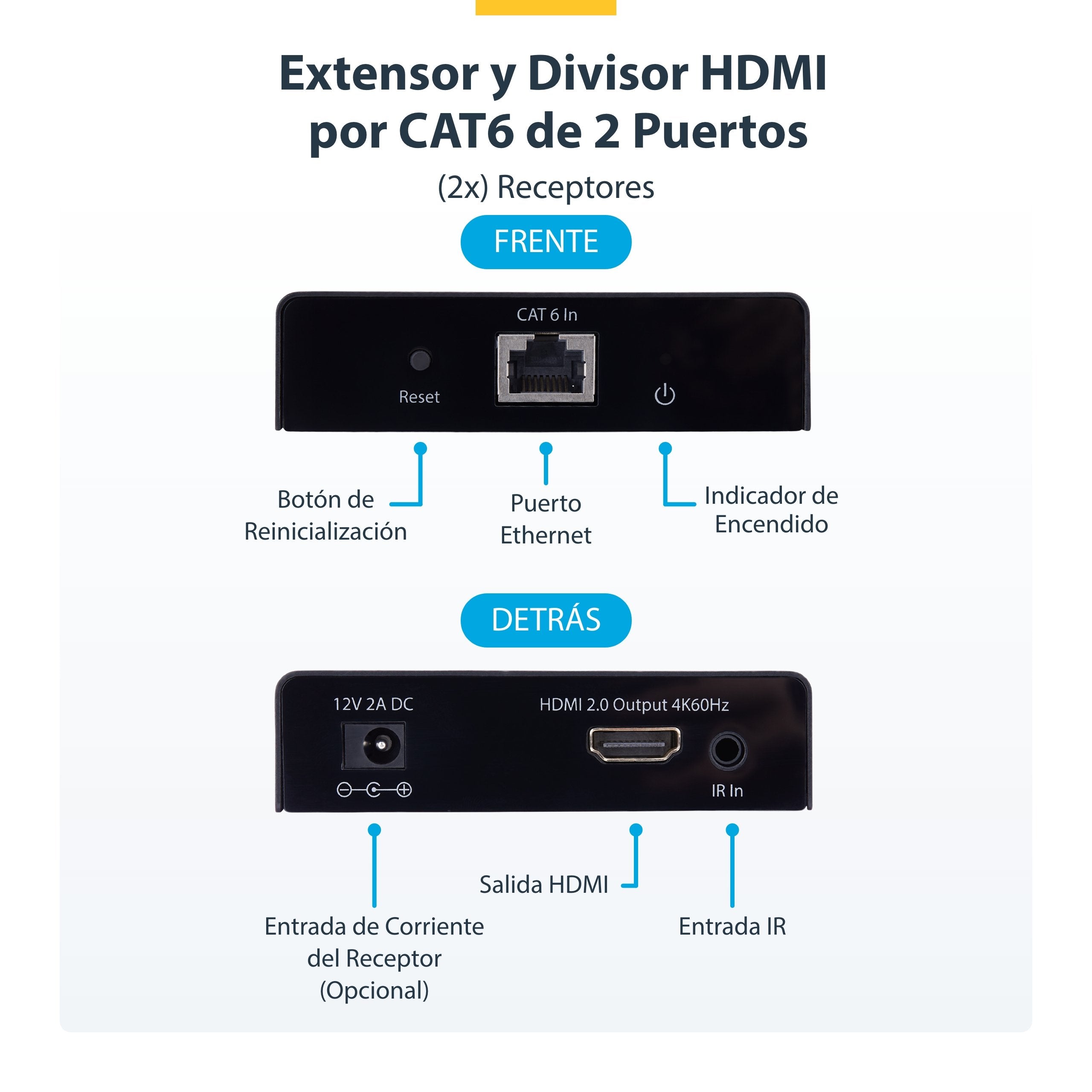 EAN 0065030916158 - StarTech.com 4K7012IC-EXTEND-HDMI extensor audio/video Transmisor y receptor de señales AV Negro imagen 5