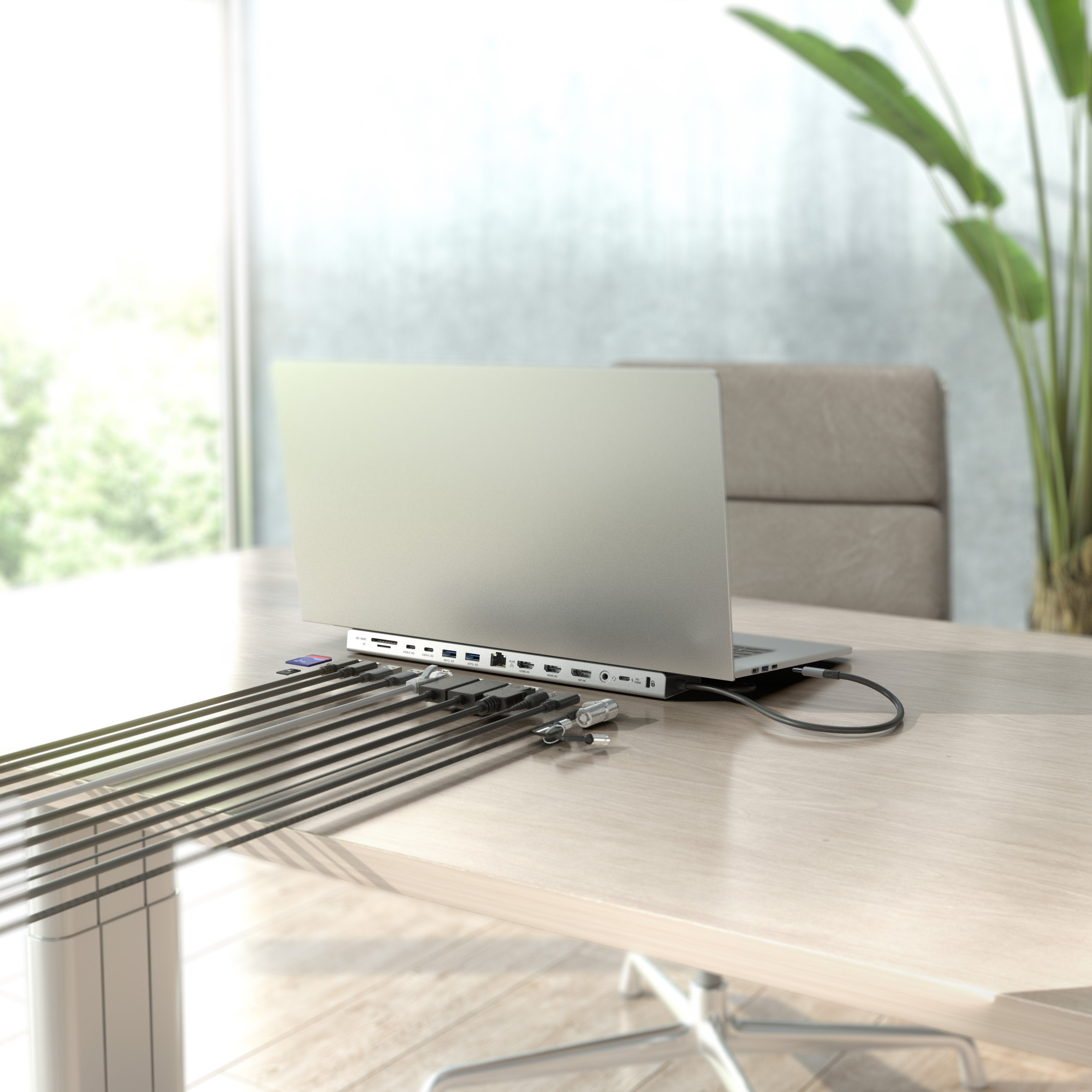 Aisens Usb-C Dock 13 En 1, Usb-C A 2xhdmi, 1xdisplayport, 1xrj45, 3xusb-A, 2xusb-C, 1xusb-C Pd, 1xsd, 1xmicro Sd, 1xaudio, 1xranura Kensington, 30cm