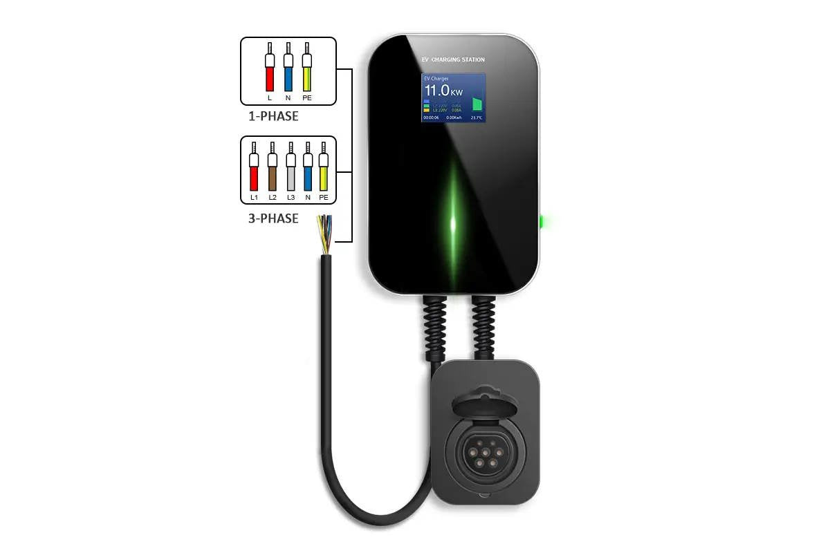 Extralink Bs20-Ba-22kw-App Typ A 32a 22kw Adowarka Do Samochodu Elektrycznego 3 Fazy, Ekran Lcd, Aplikacja, 6,1m 100 250 380 V Negro