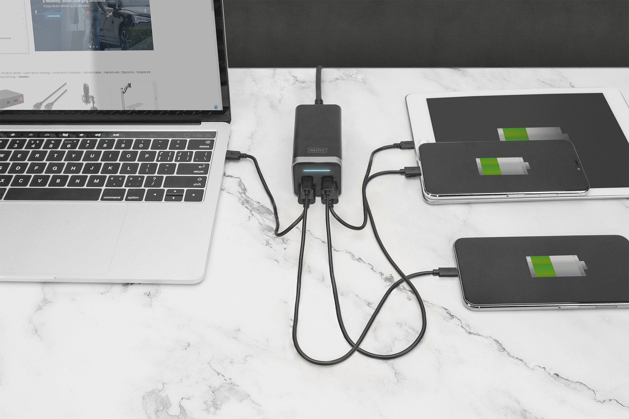 Digitus Cargador 65w 4 Port 2x Usb-C 2x Usb-A Pd3.0negro