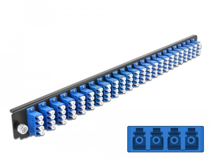 Delock Caja De Empalme Panel Frontal 24 Puertos Lc Quad Azul De 19?