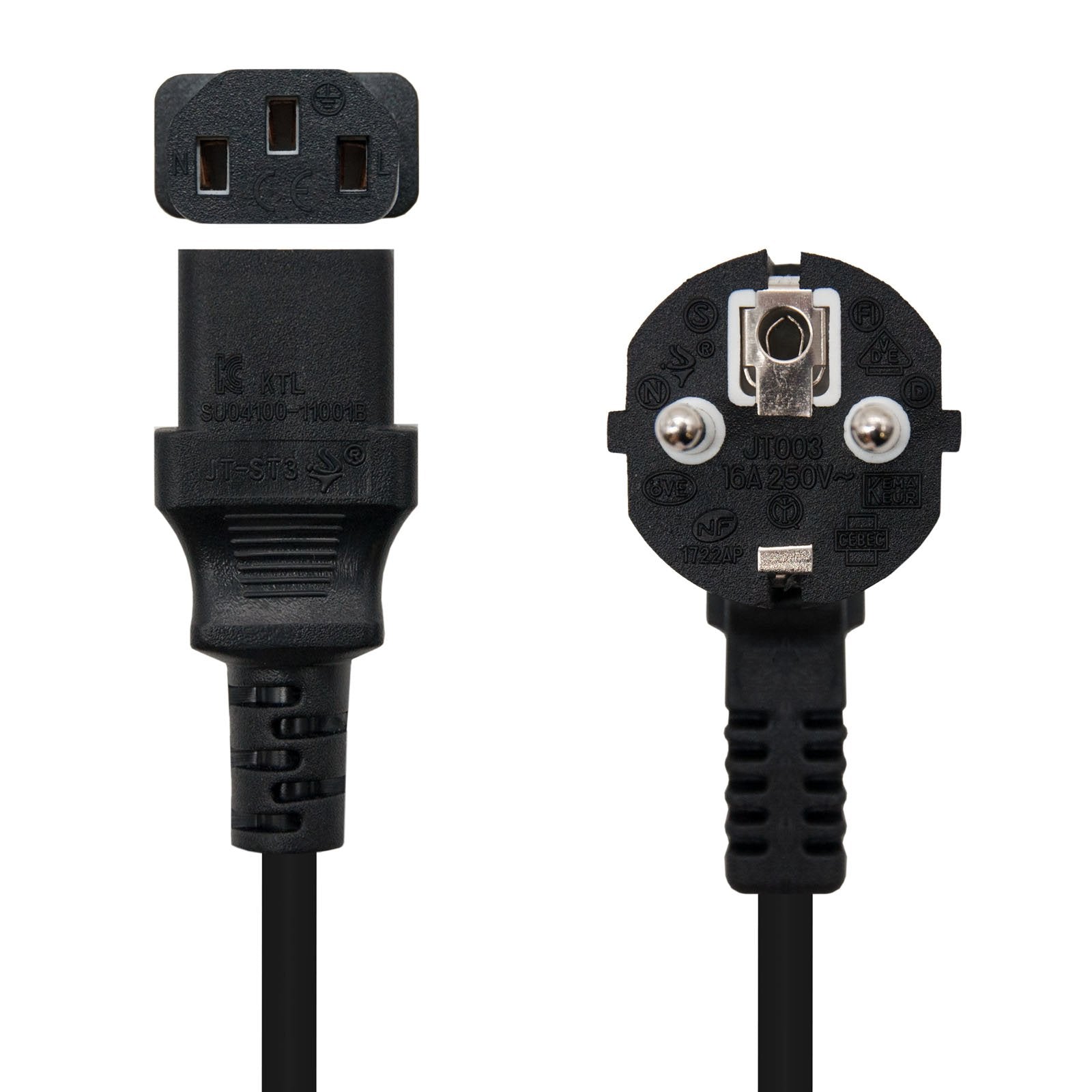 EAN 8433281006829 - Nanocable 10.22.0110 cable de transmisión Negro 10 m C13 acoplador CEE7/7 imagen 2
