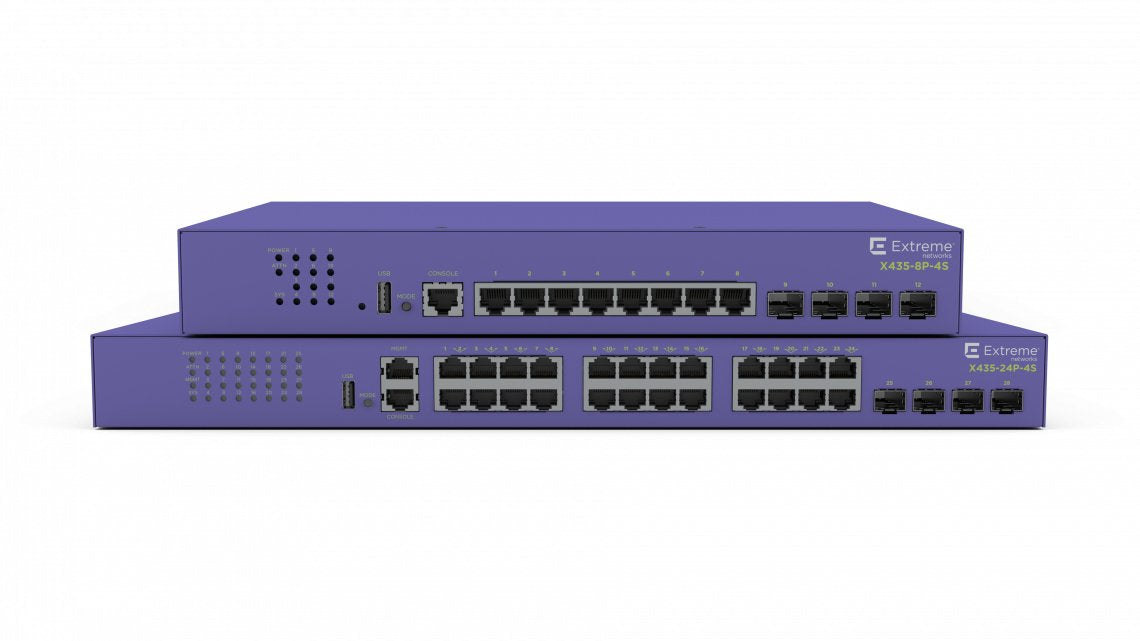 Extreme Networks Extremeswitching X435-8p-4s Conmutador Gestionado 8 X 10/100/1000 (Poe+) + 4 X Sfp (Mini-Gbic) (Ascendente) Montaje En Rack Poe+ (124 W)