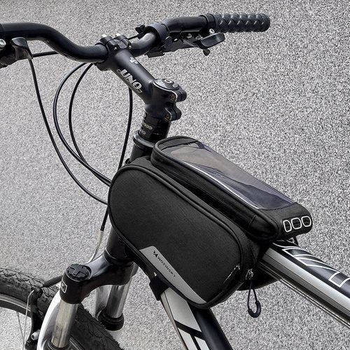 Wozinsky Wbb7bk Bolsa De Bicicleta Para Cuadro + Funda De Teléfono Desmontable Negro