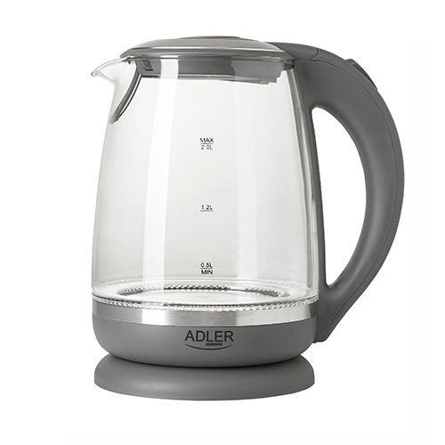 Hervidor De Agua Adler Ad 1286 2 L Gris, Transparente 2200 W