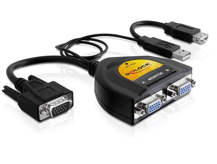 Delock Splitter Vga 2x1 Con Alimentacion De Usb