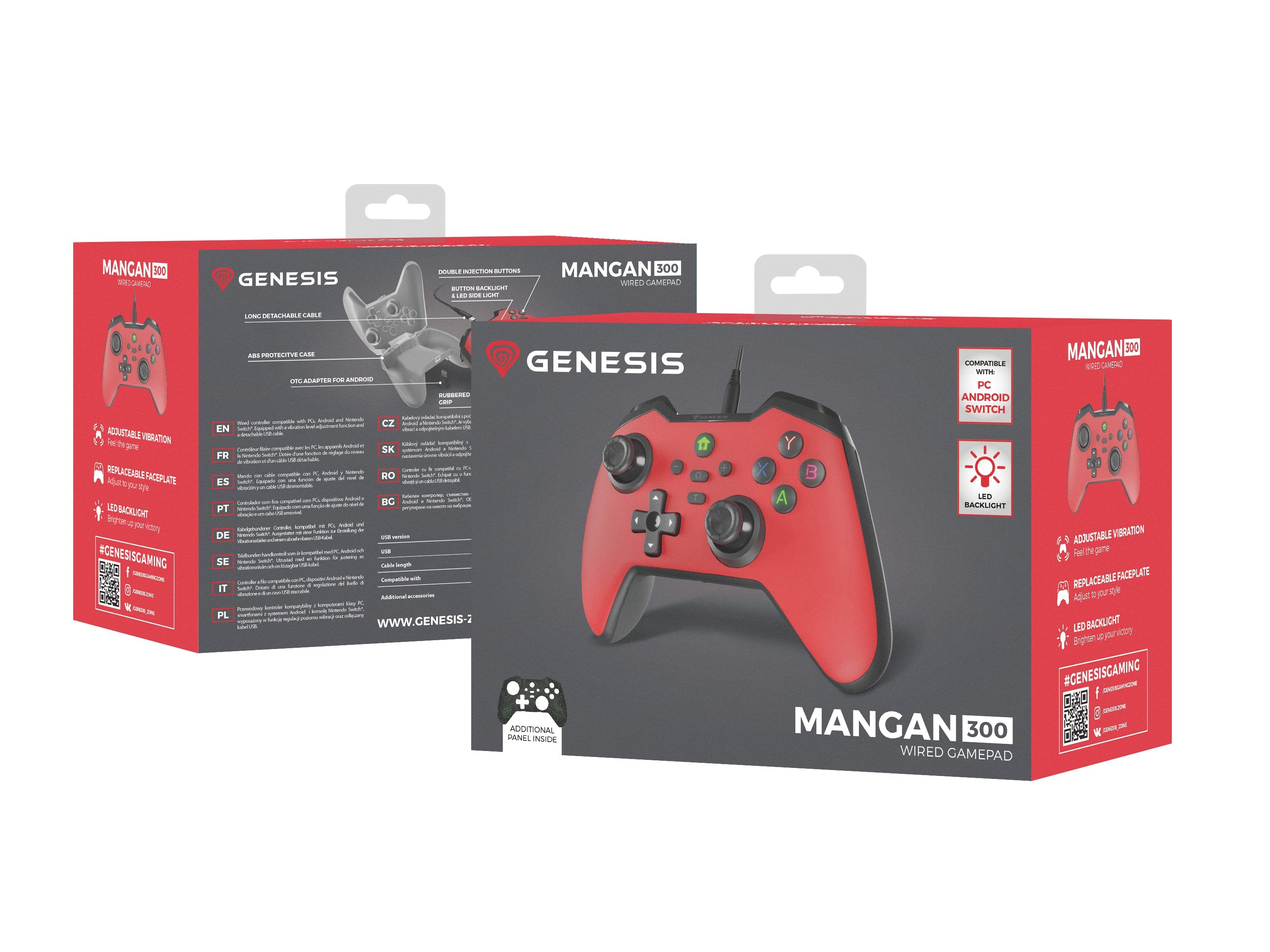 EAN 5901969443783 - GENESIS Mangan 300 Rojo USB Gamepad Analógico/Digital Android, Nintendo Switch, PC imagen 13