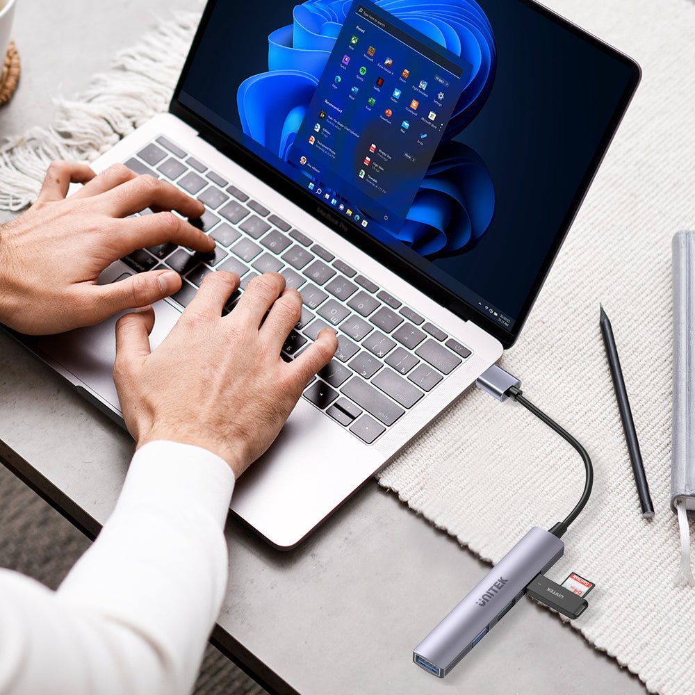 Unitek Hub Usb-A 1xusb-A 5 Gbps, 3xusb-A 2.0 Alu