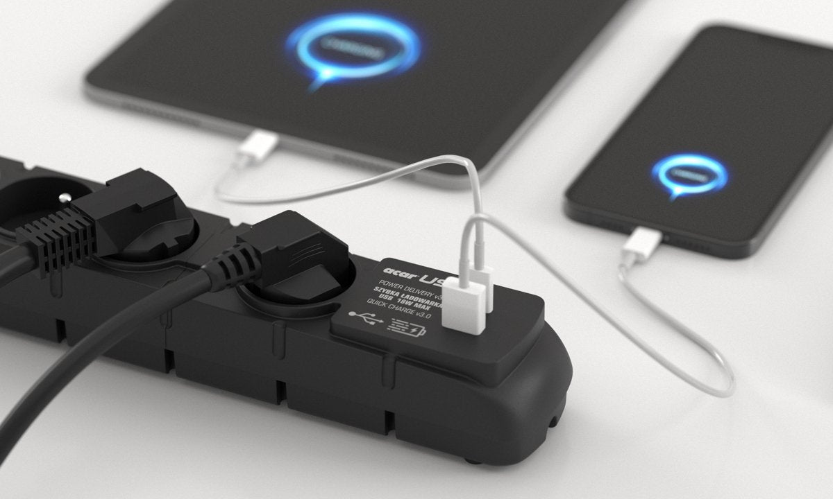Regleta Acar S6 Usb Pd 3.0 Qc 6 Gniazd 1.5m