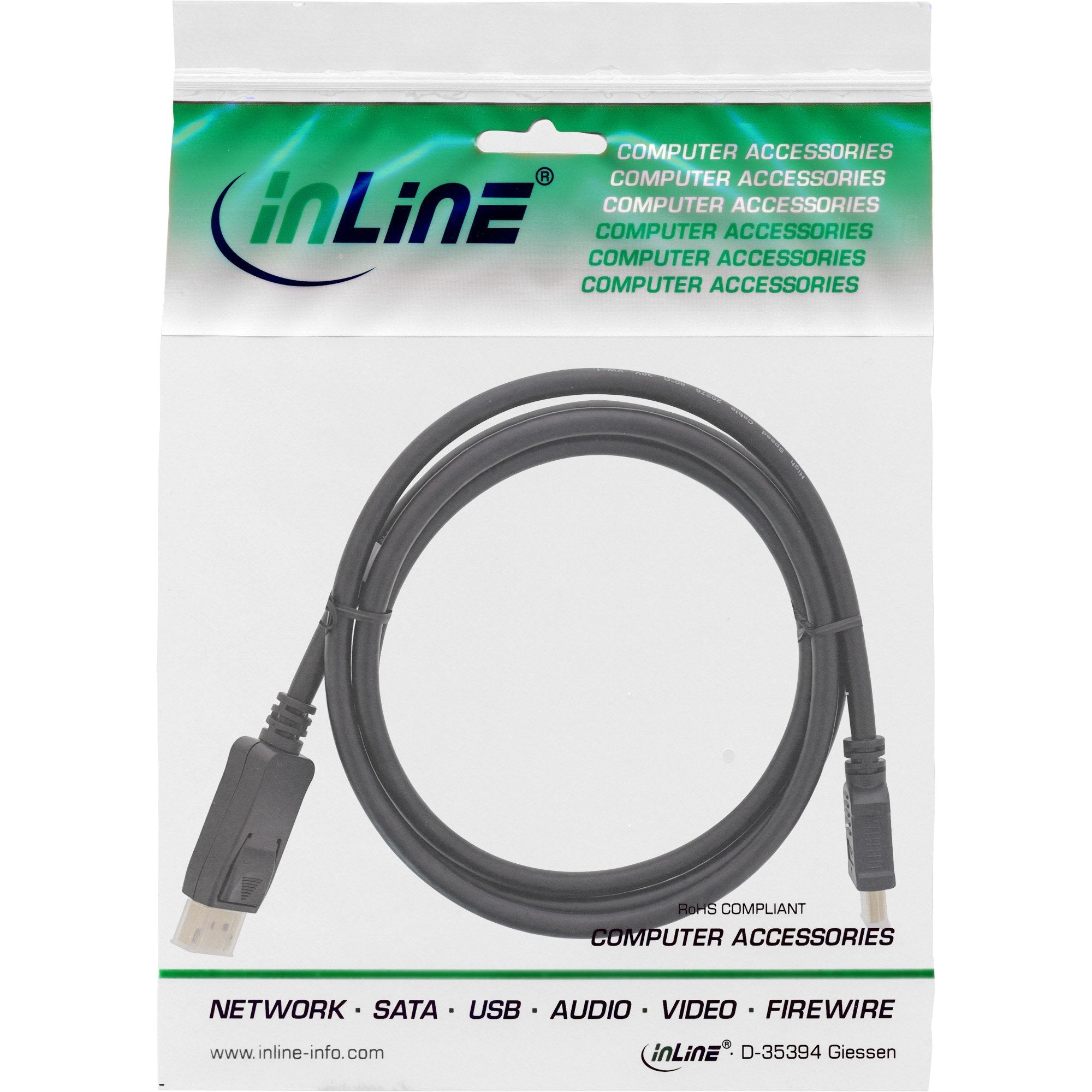 Cable Inline Displayport A Hdmi Negro 0,3 M