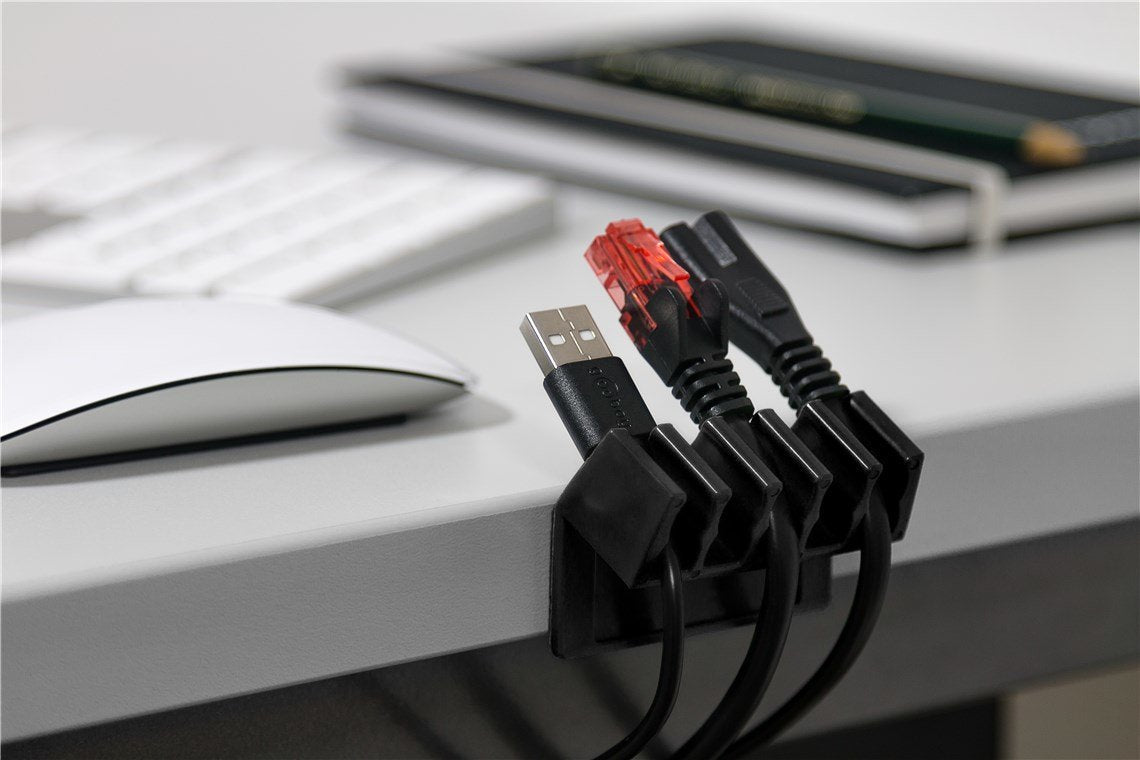 Goobay 70433 Organizador De Cables Escritorio 5-Slots Negro 2 Pieza(S)