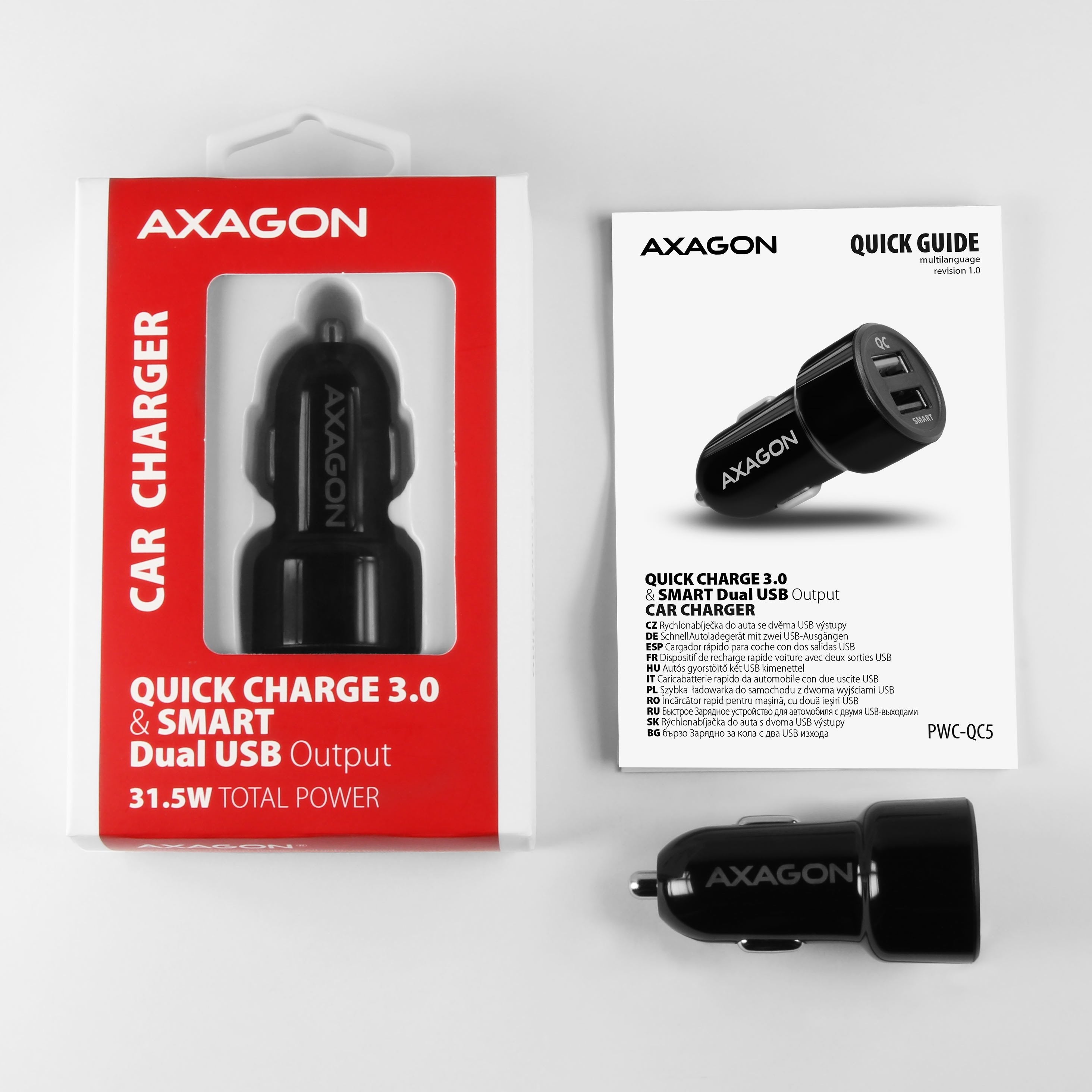 EAN 8595247904034 - Axagon PWC-QC5 cargador de dispositivo móvil Teléfono móvil, Smartphone, Tableta, Universal Negro Encende imagen 13