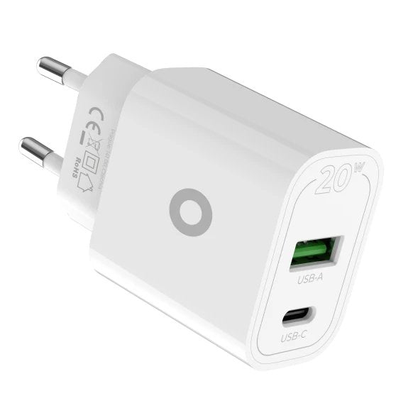 Mobile Origin Pd20w Wall Charger Mo12 White 1x Usb-A + 1x Usb-C