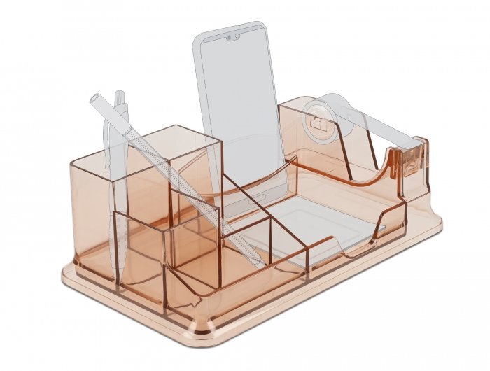 Delock Schreibtisch Organizer Transparentee Marrón