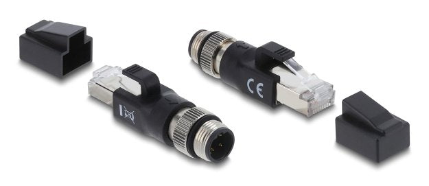 EAN 4043619908318 - DeLOCK 90831 cambiador de género para cable M12 4-pin RJ-45 Negro imagen 2