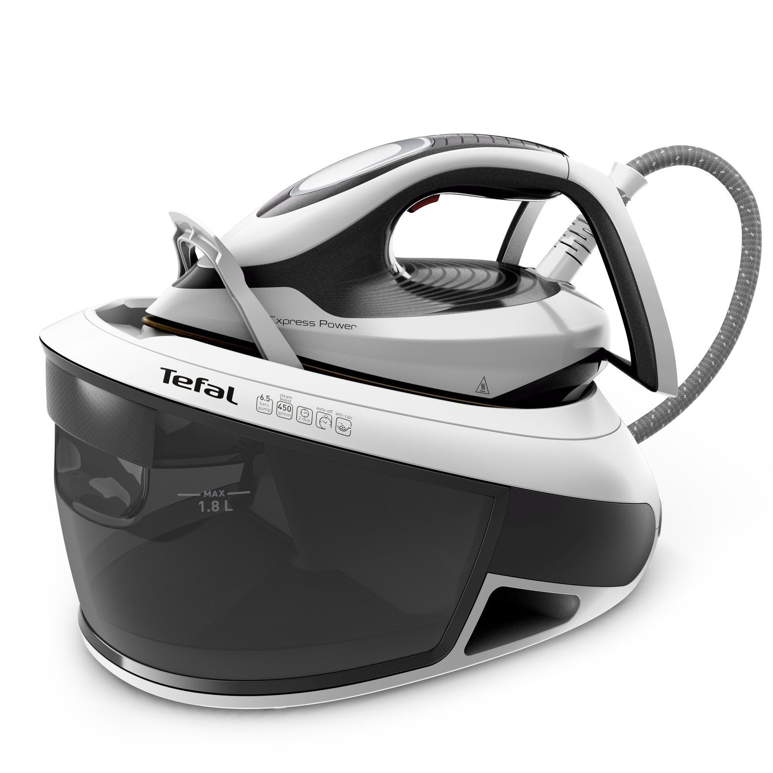 EAN 3121040086193 - Tefal Express Power SV8130 2800 W 1,8 L Durilium AirGlide Autoclean soleplate Negro, Blanco imagen 1
