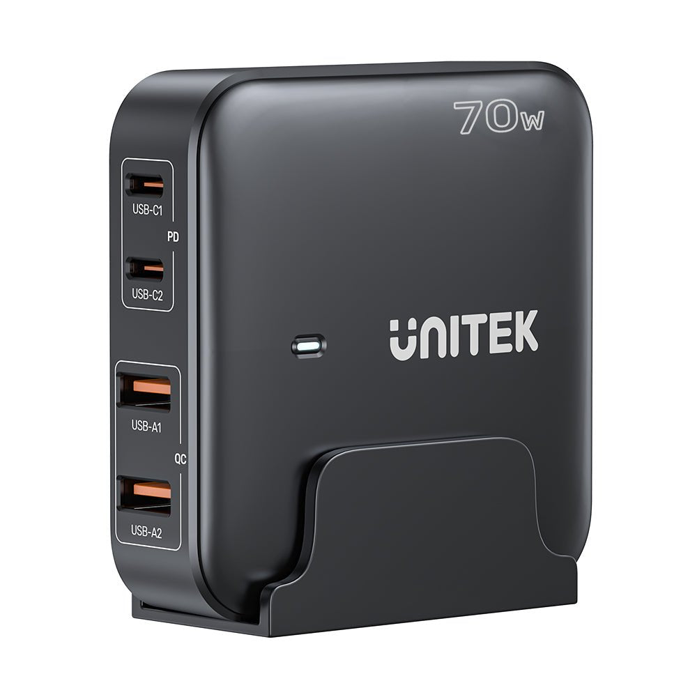 Unitek Ladowarka Biurkowa Gan 70w 2xusb-A 2xusb-C