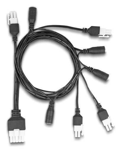 Delock Cable Mini-Fit 4,2 Mm 10 Pin Stecker Zu 4 X Dc 5,5 X 2,5 Mm Buchse Und 4 X Mini-Fit 4,2 Mm 2 Pin Stecker Schwarz