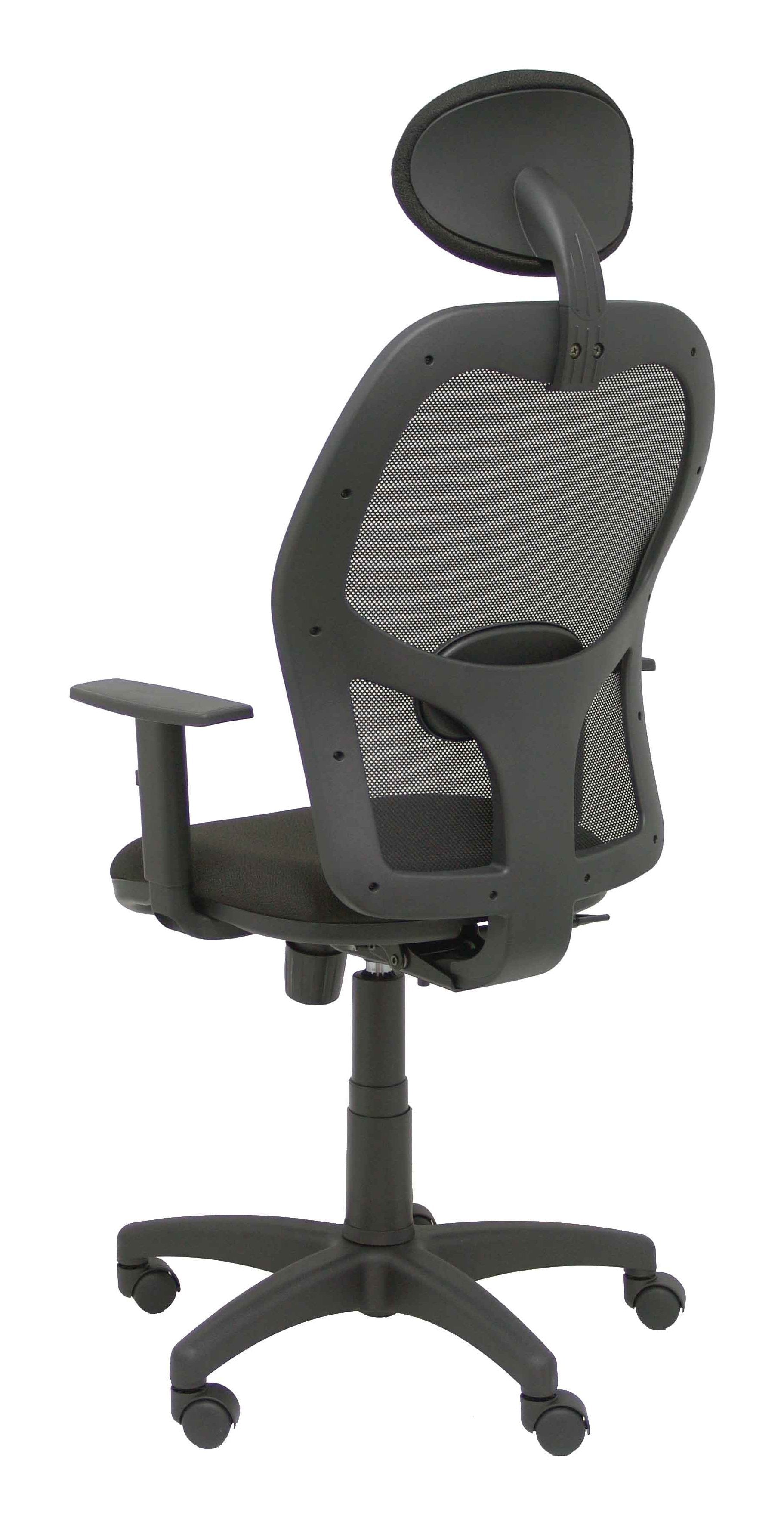 Silla Alocen Malla Negra Asiento Bali Negro Brazos