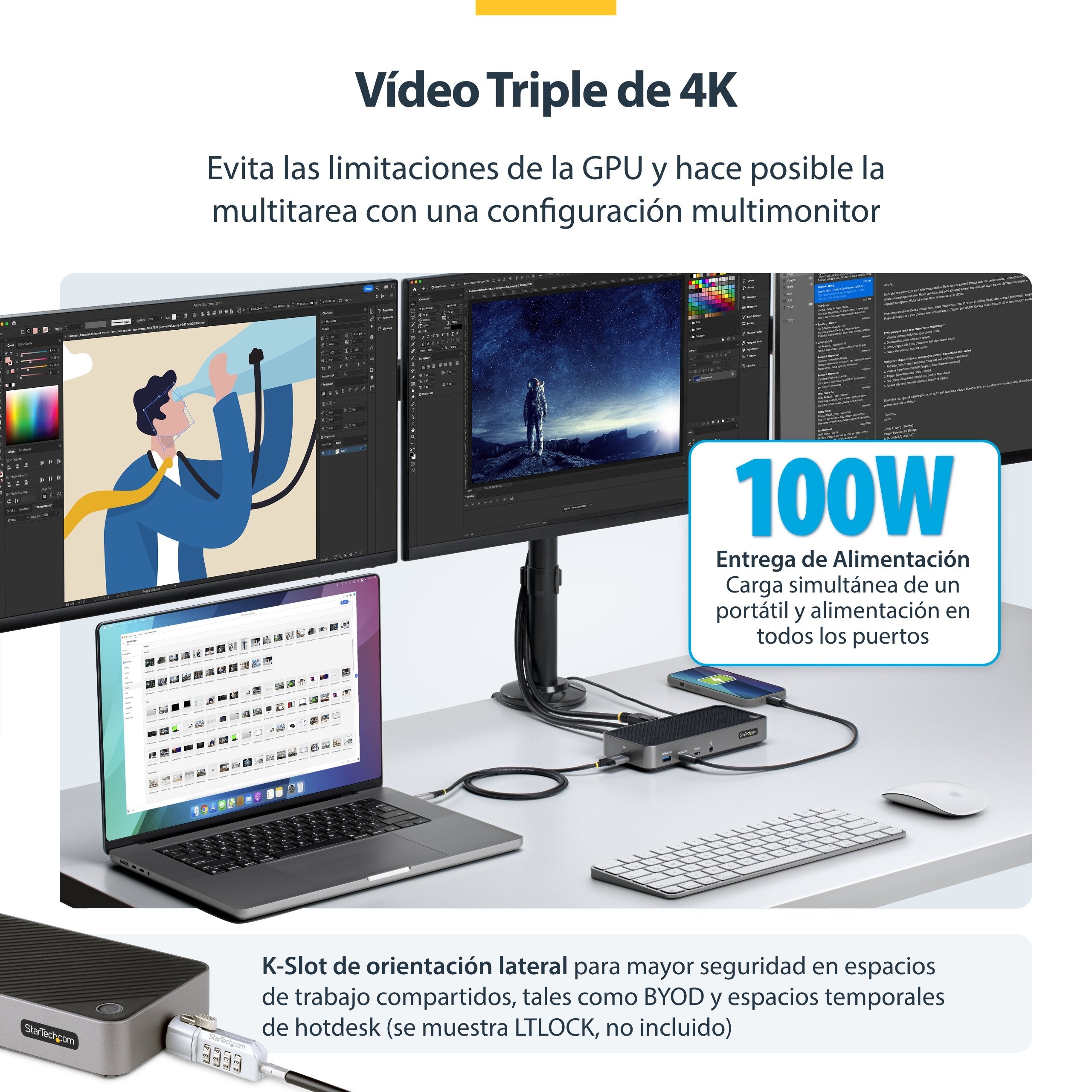 EAN 0065030900089 - StarTech.com 116E-USBC-DOCK base para portátil y replicador de puertos Alámbrico USB 3.2 Gen 2 (3.1 Gen 2 imagen 10