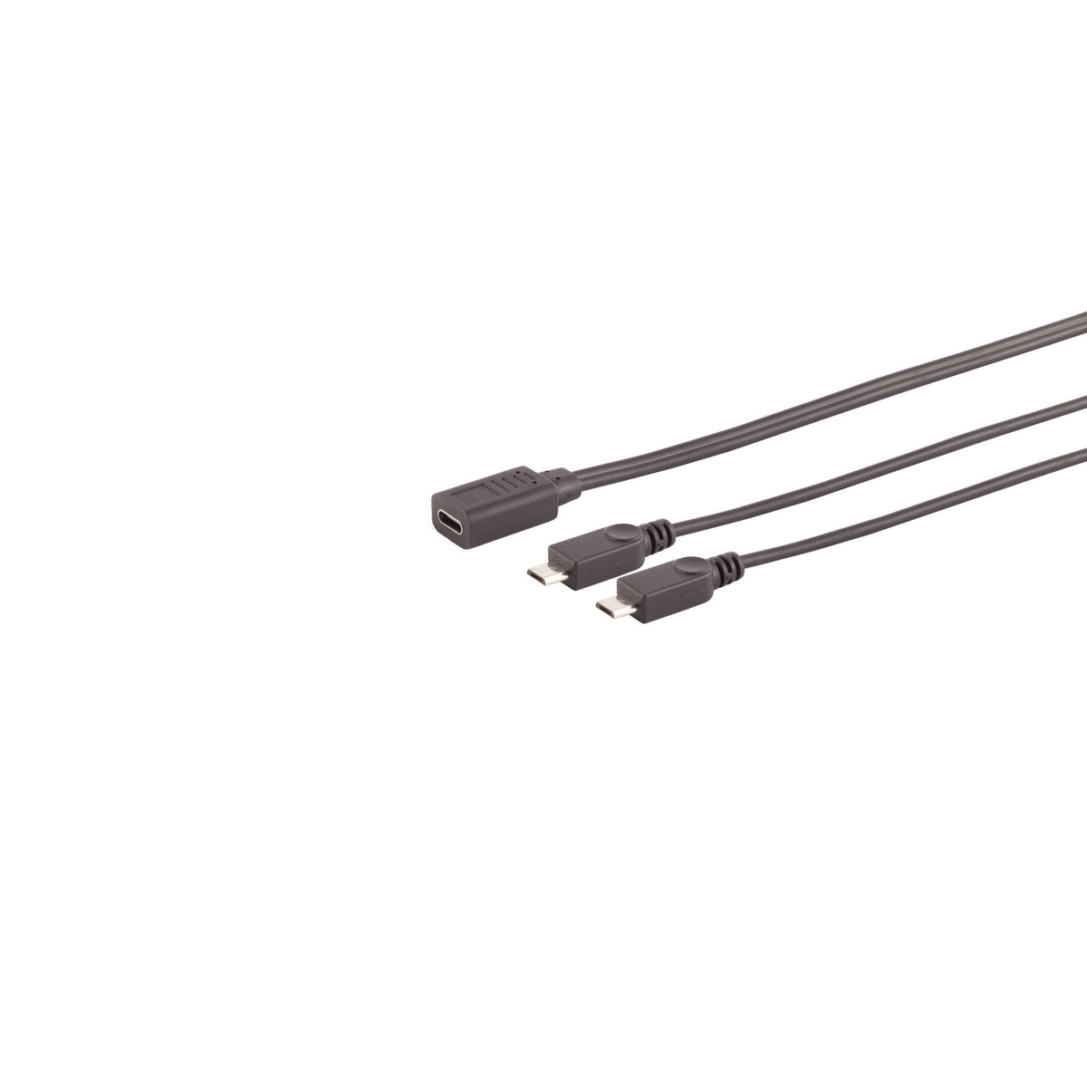 S-Impuls Usb-C Y Cable, 2x Usb Micro-B, 2.0, Negro, 0,3m