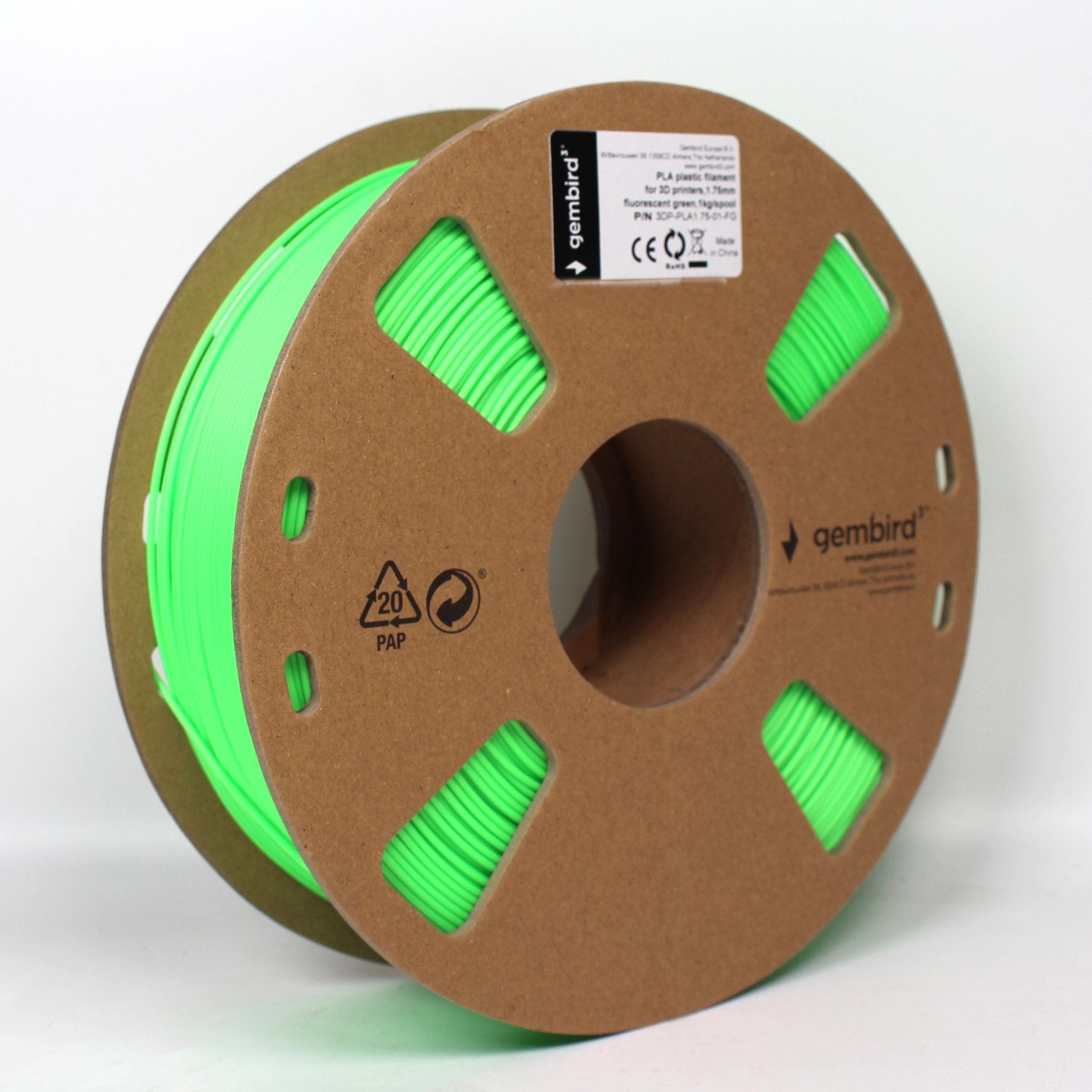 EAN 8716309094757 - Gembird 3DP-PLA1.75-01-FG material de impresión 3d Ácido poliláctico (PLA) Verde fluorescente 1,4 kg imagen 4