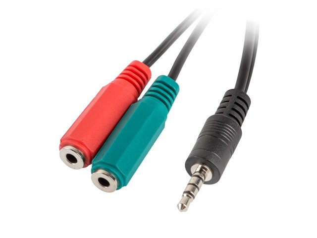 Lanberg Adaptador Jack Estereo 3.5 Macho A 2x Jack 3.5mm Hembra Ad-0023-Bk Cable 20cm