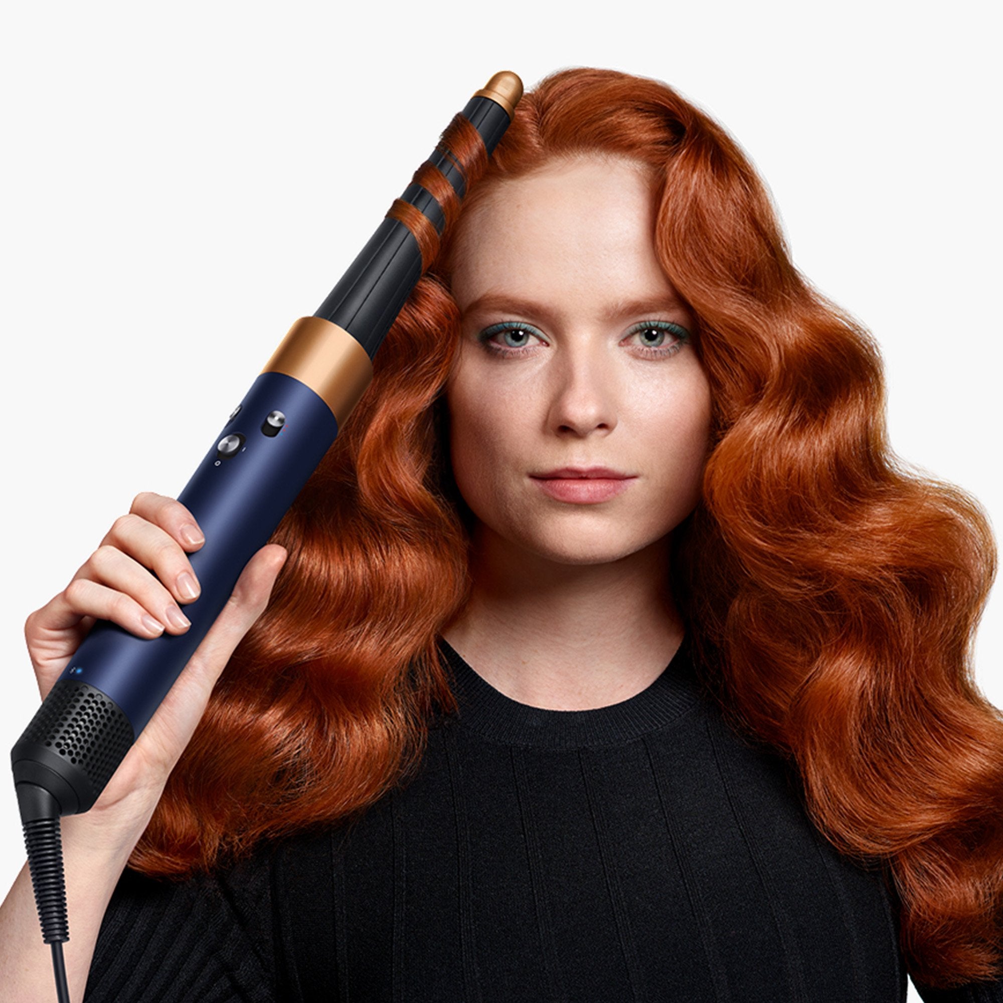 Moldeador Multifunción Y Secador Dyson Airwrap I.D. Liso+Ondulado Azul De Prusia Cobre