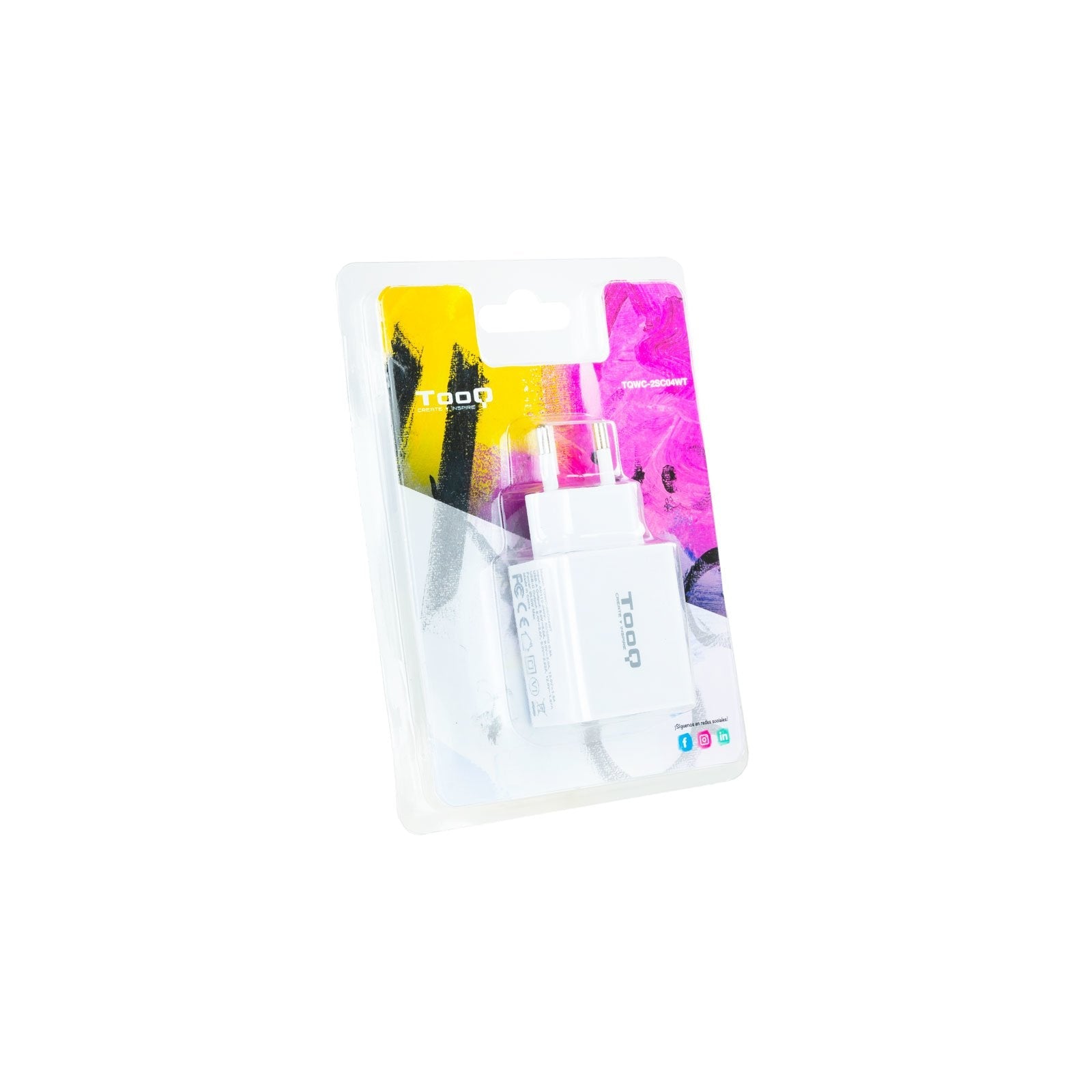 Tooq Cargador De Pared Usb 3.0 18w, Usb-C 20w - Carga Rapida - Blanco