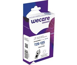 Wecare Schriftband Compatible Con Brother Tze-135 Blanco Auf Transparentee