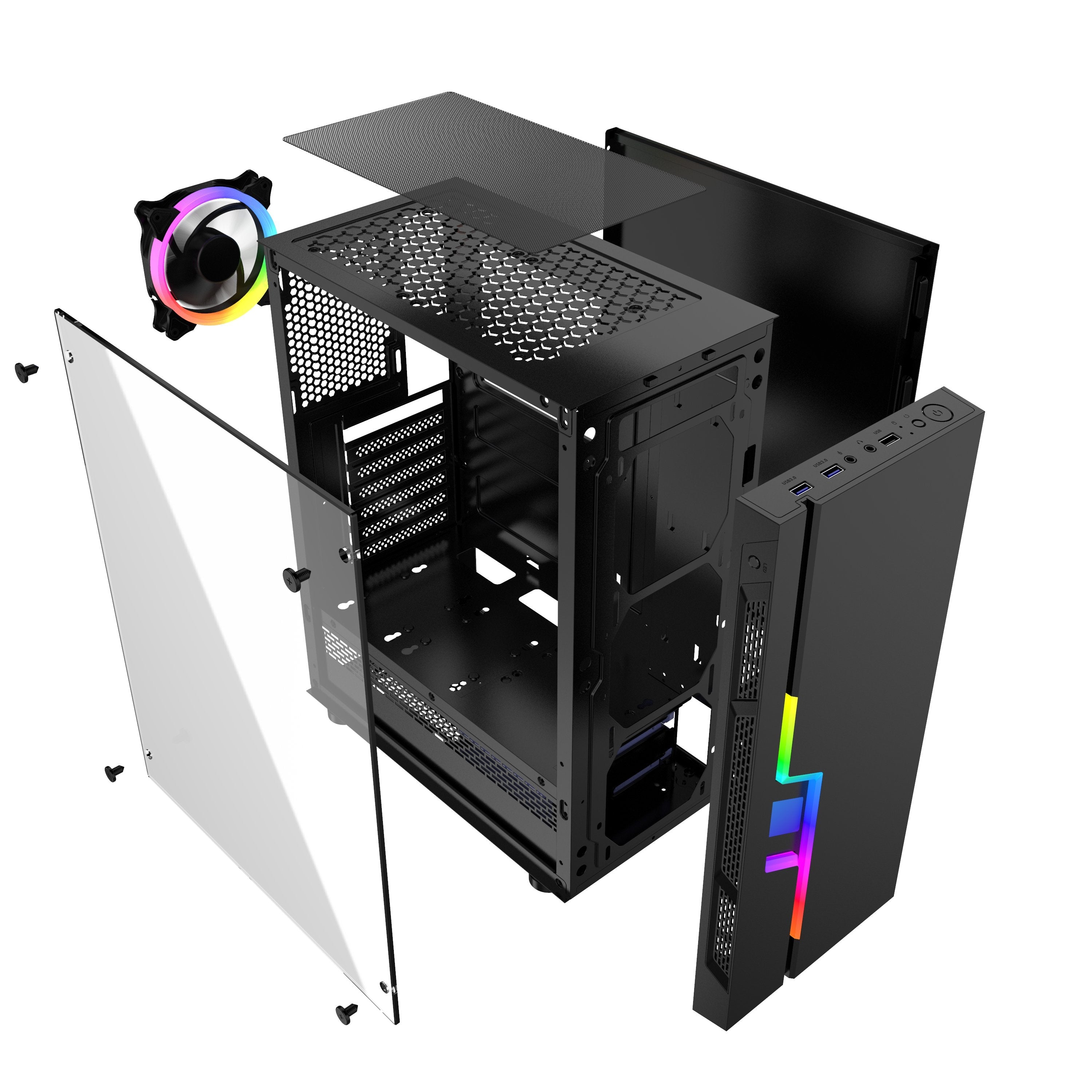 EAN 8716309114202 - Gembird Fornax 2000 RGB Midi Tower Negro imagen 10