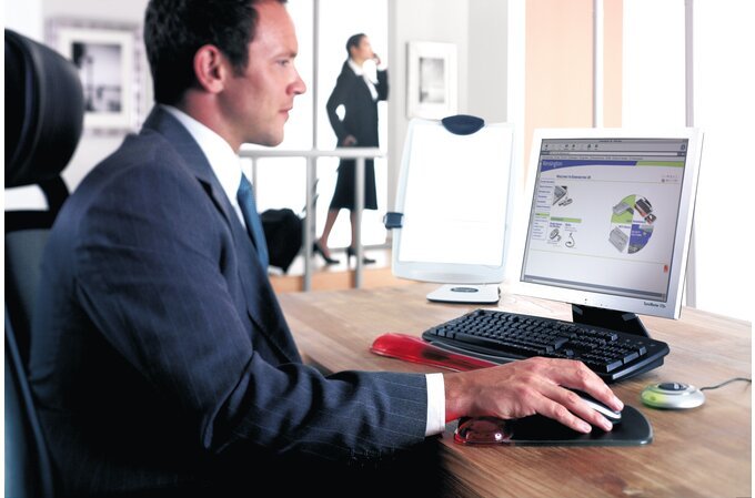 Kensington Reposamuñecas Gel Duo Ratón Rojo/Gris