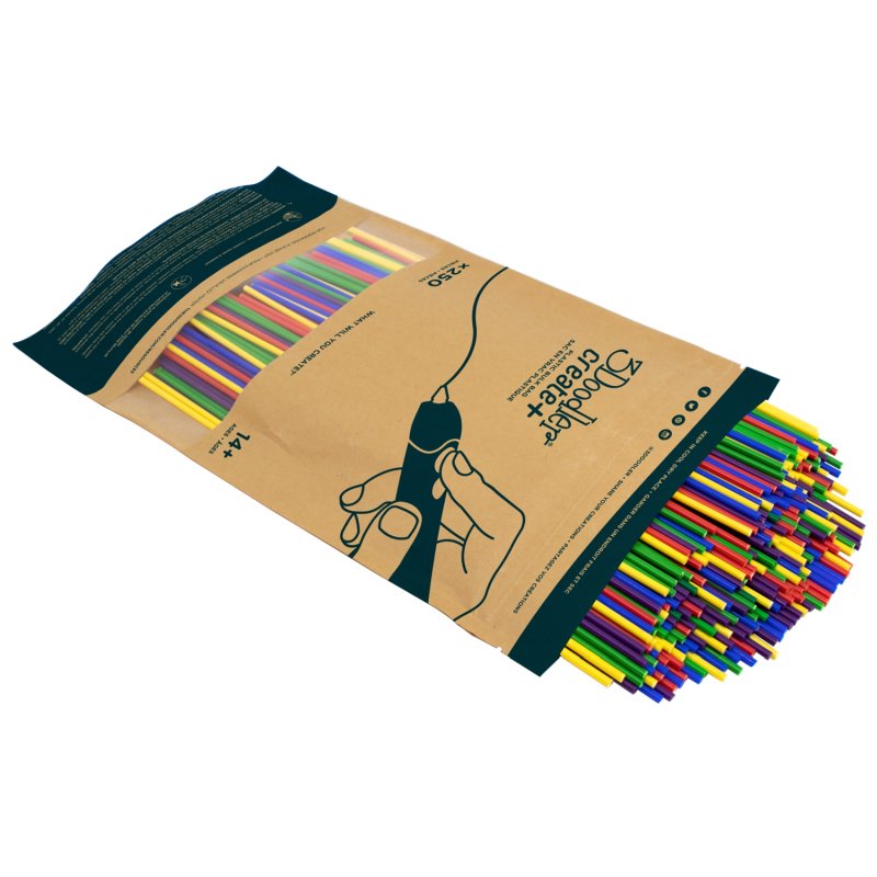 3doodler Create Y Pro Filament Pla 3mm, 250 Piezas, 5 Colores (Amarillo / Azul / Violeta / Rojo / Verde /, Pl-Mix2-250