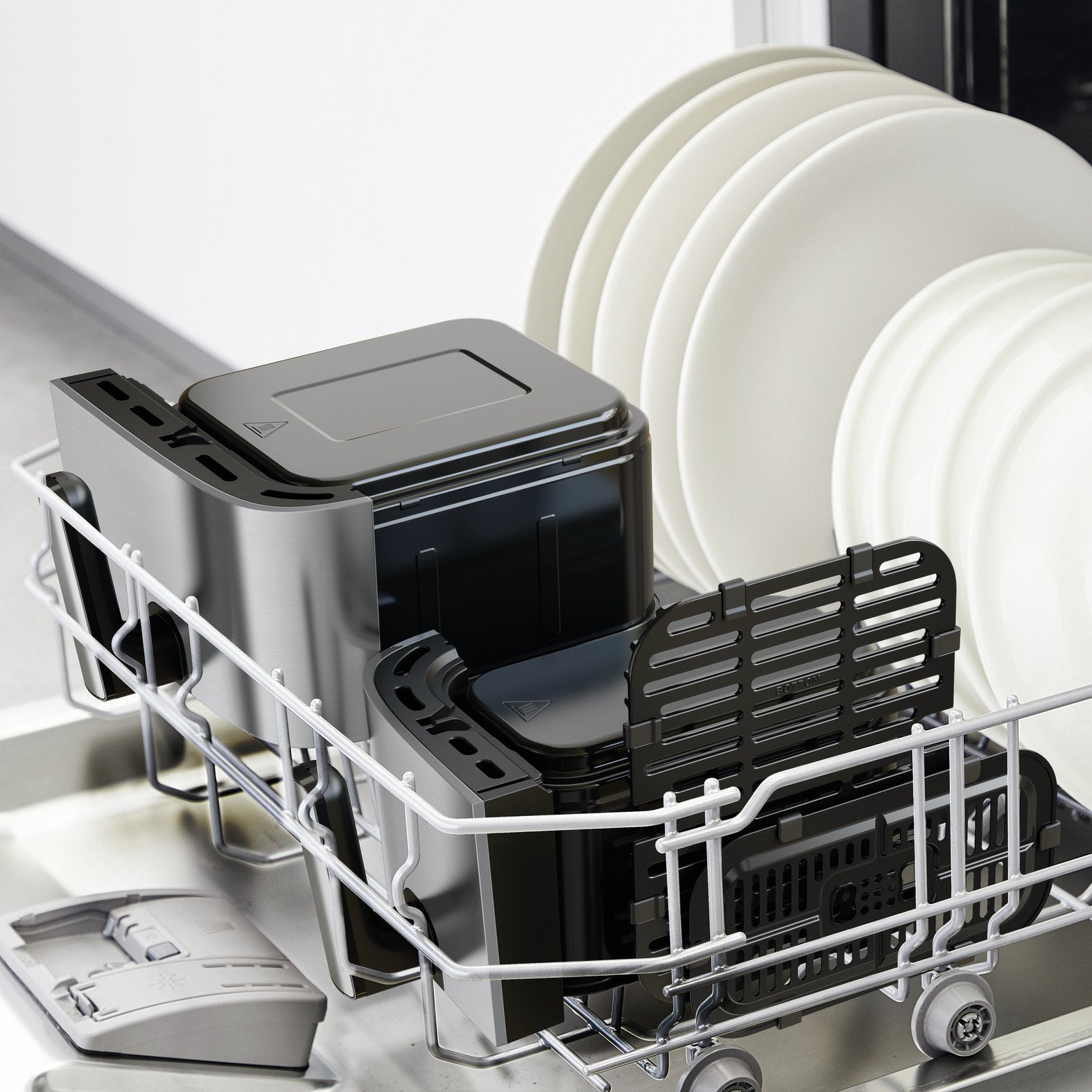 EAN 3045380024236 - Tefal Dual Easy Fry & Grill EY905D Doble 8,3 L Independiente 2700 W Freidora de aire caliente Acero inoxi imagen 15