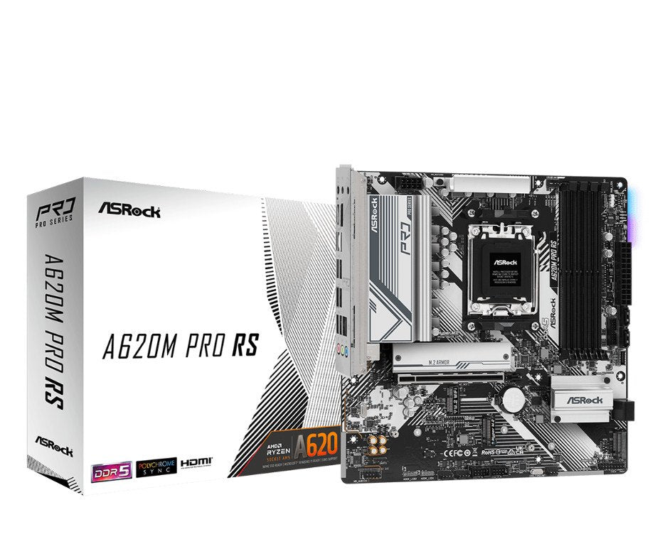Asrock A620m Pro Rs Am5 Matx Hdmi Dp Ddr5 Retail