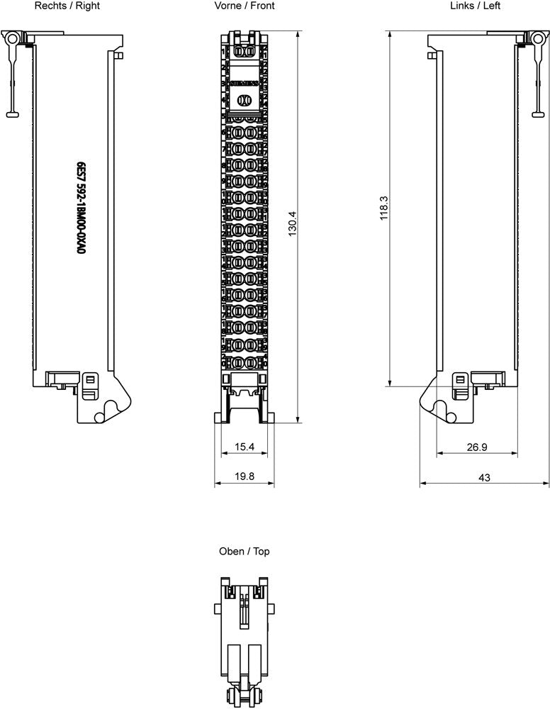 Siem 6es7592-1bm00-0xa0 Simatic S7-1500 Frontstecker In Push-In Technik 40p Para