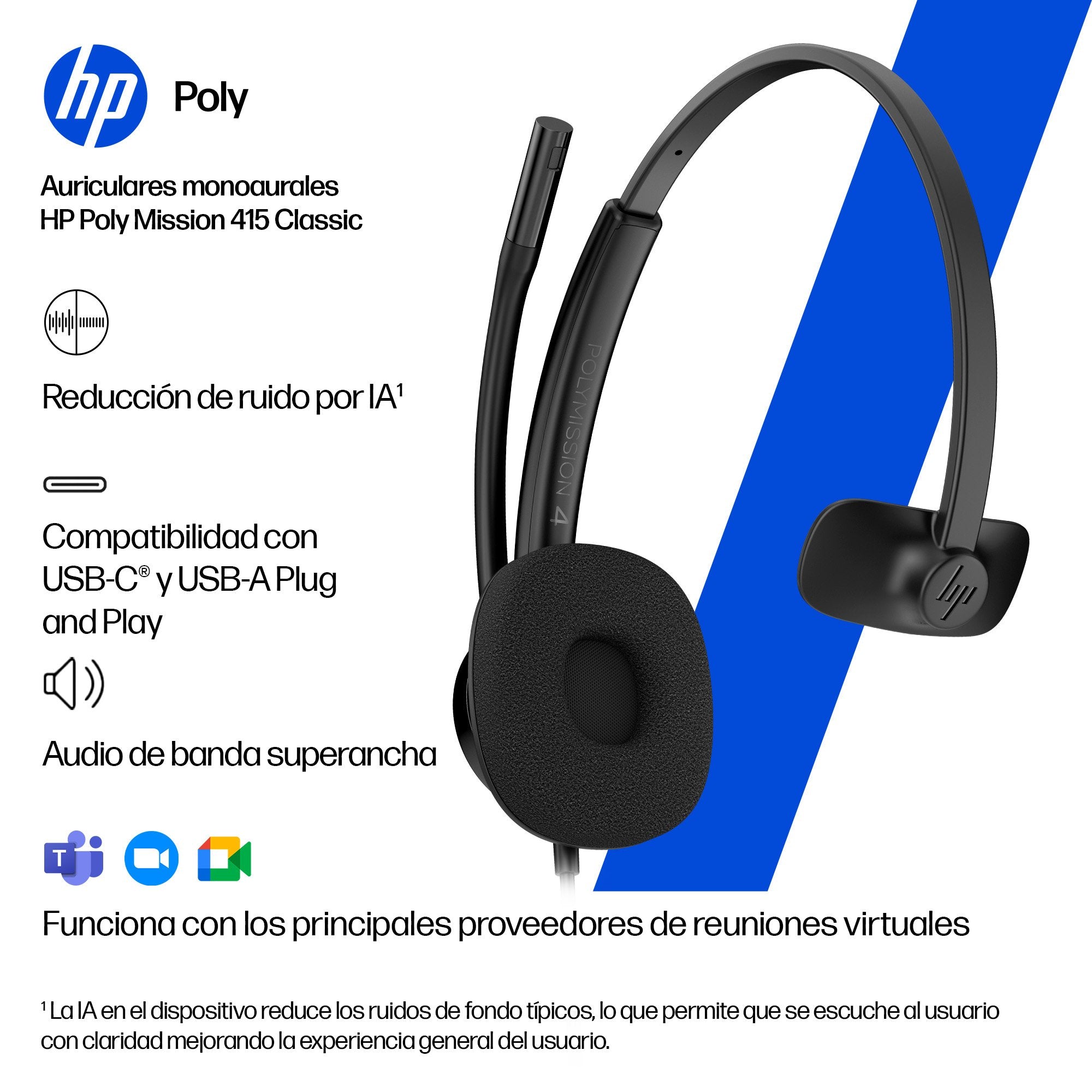 EAN 0199251820274 - HP Poly POLY MISSION 415 USB HS CL WW Negro imagen 6