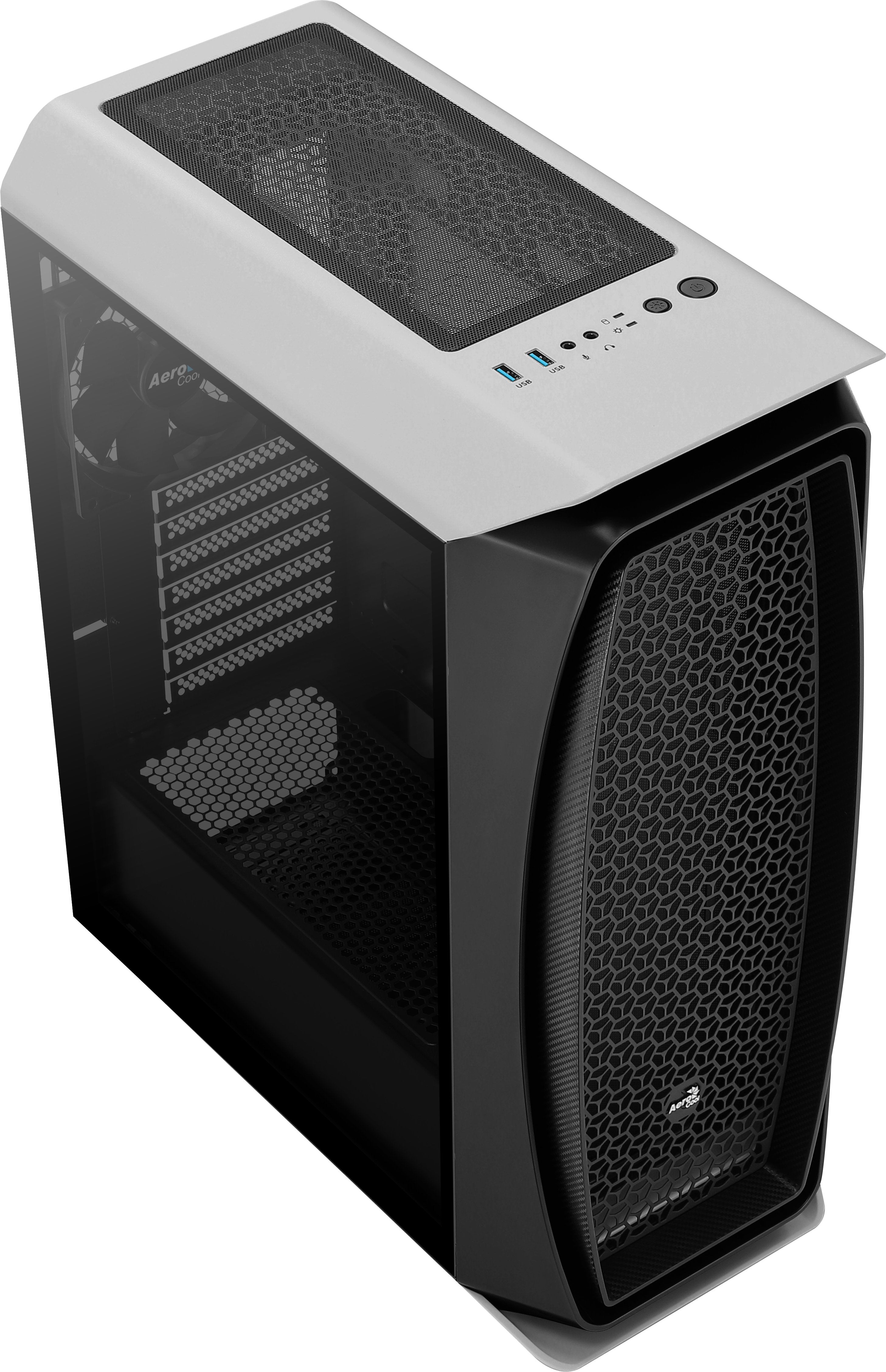Caja Pc Aerocool Aero One Lateral De Cristal Templado Ventiladores Frontales Incluidos Rgb Colo White Sin Fuente De Alimentacion