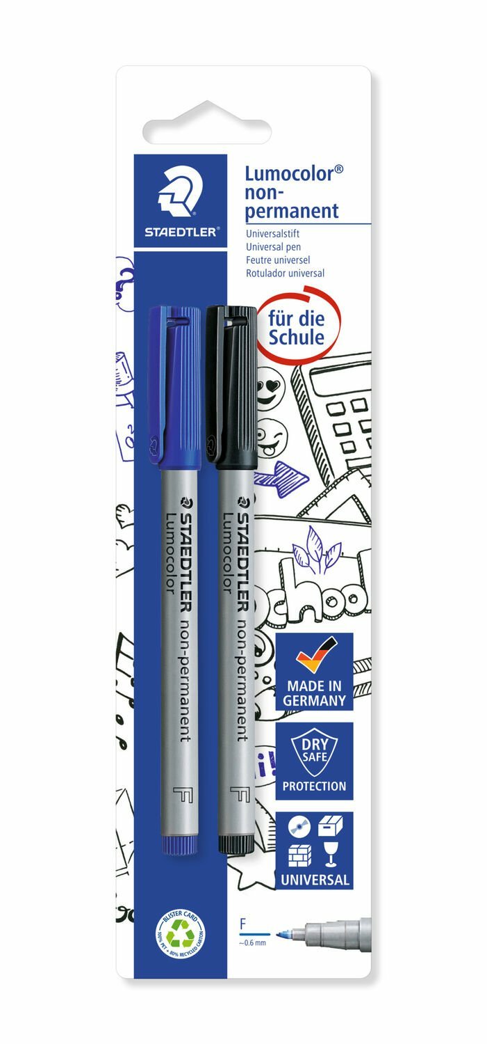 EAN 4007817316115 - Staedtler Lumocolor 316 marcador 2 pieza(s) Negro, Azul imagen 1