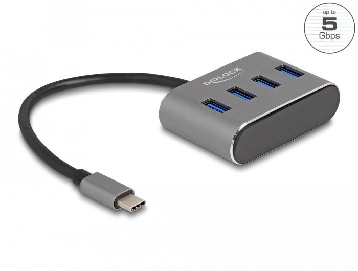 Delock 4 Port Usb 3.2 Gen 1 Hub Mit Usb Type-C Anschluss - Usb Typ-A Buchsen Oben