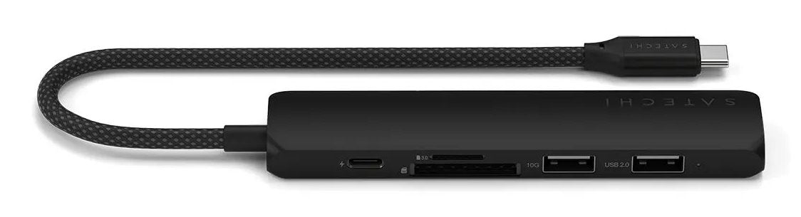 Satechi 6-W-1 Usb-C Slim Multiport Usb-C (Usb-C, 2x Usb-A, 4k Hdmi, Czytnik Kart Micro/Sd) (Negro)