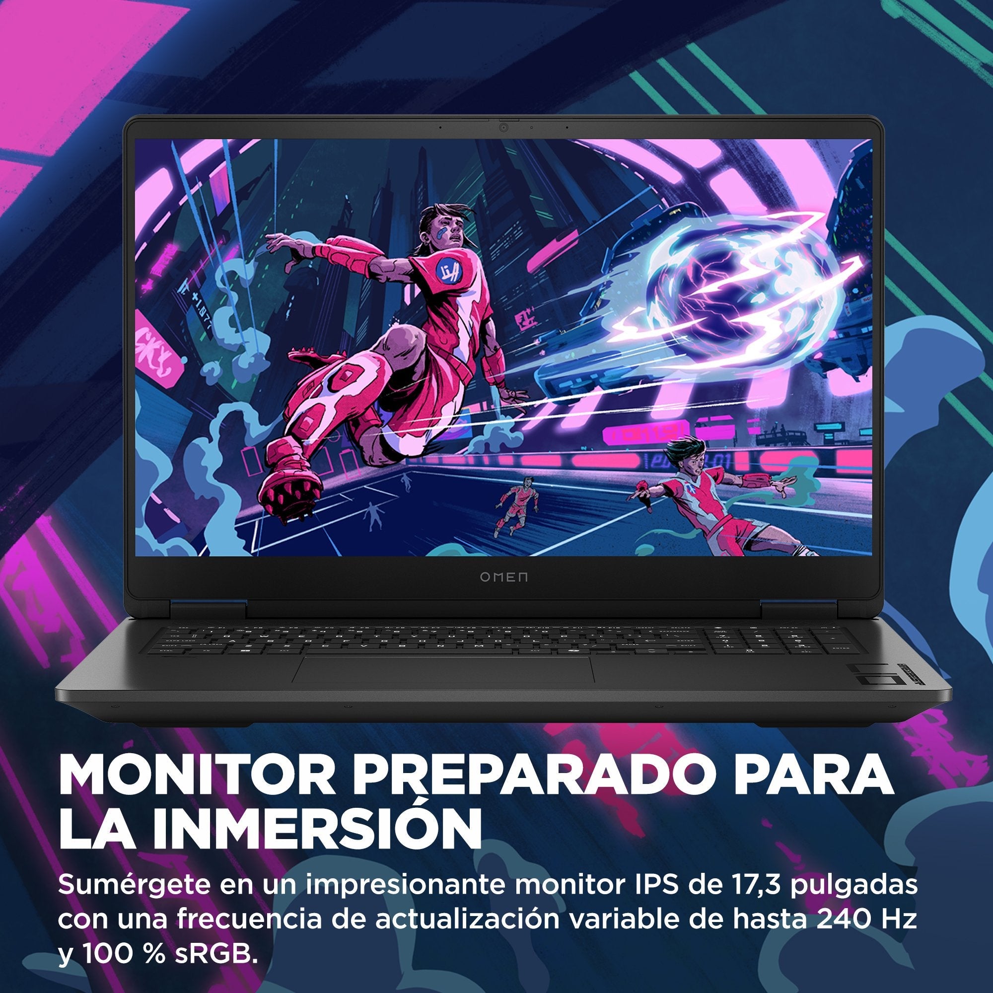 Portátil Omen 17 R7-8845hs 32gb Ddr5 2dm 5600 1tb Rtx 4060 8gb Vram Avid Antiglare Ips 300 Nits 144hz Narrow Border Vrr 144hz Freedos
