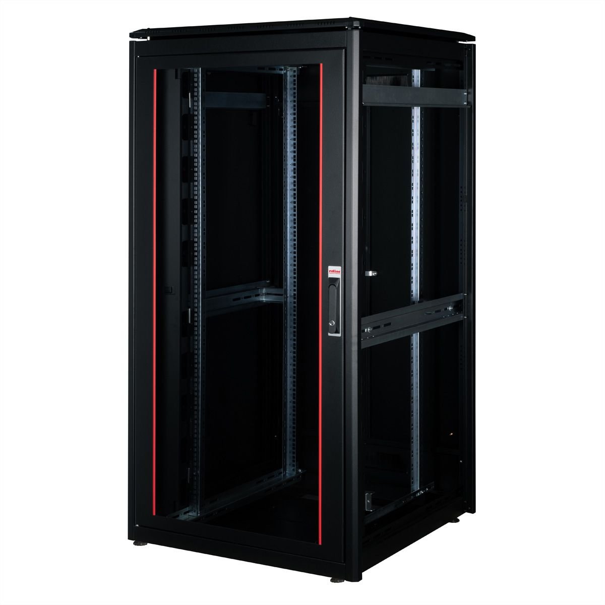 Roline 19-Zoll Netzwerkschrank Pro 32 He, 800x800 Bxt Glastr Schwarz