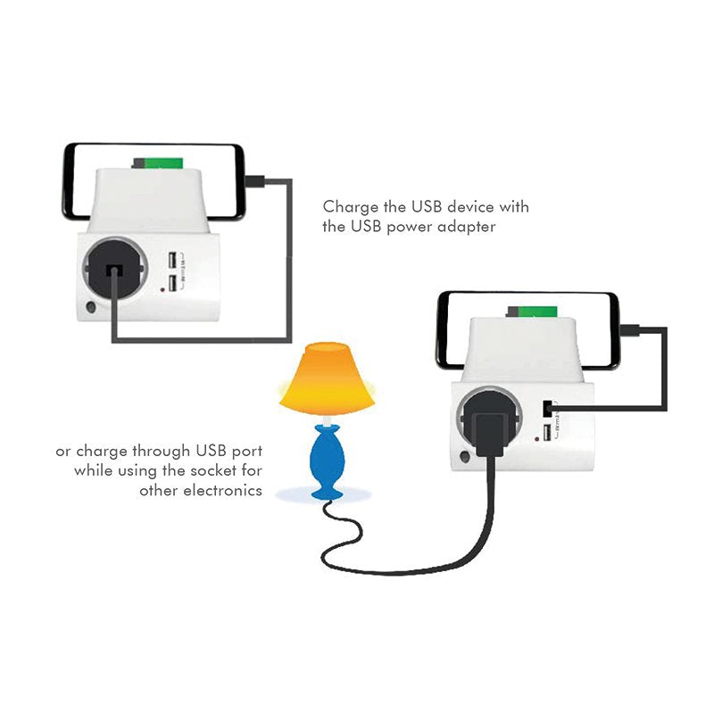 Steckdosenadapter2x Usb-Port+L Adeschalefrankr.