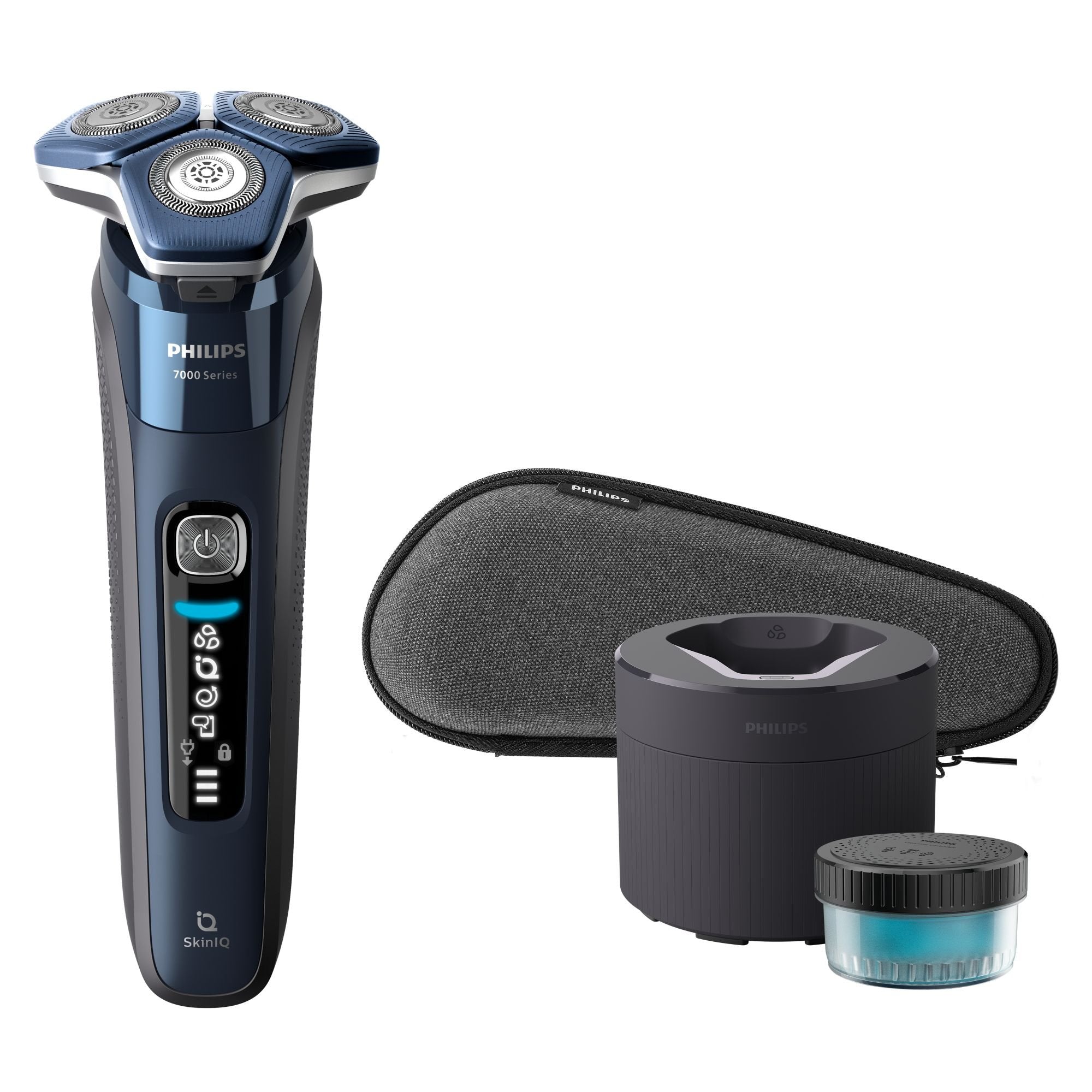 EAN 8720689009041 - Philips SHAVER Series 7000 S7885/50 afeitadora Máquina de afeitar de rotación Recortadora Negro, Azul imagen 1
